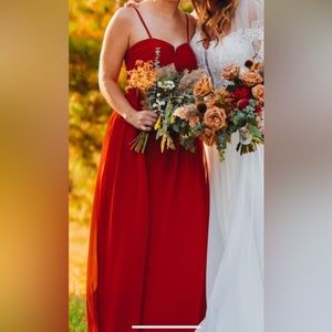 Azazie Lara Dress in Rust